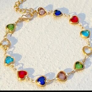 Heart Shaped Cubic Ziconia Vintage Style Bracelet